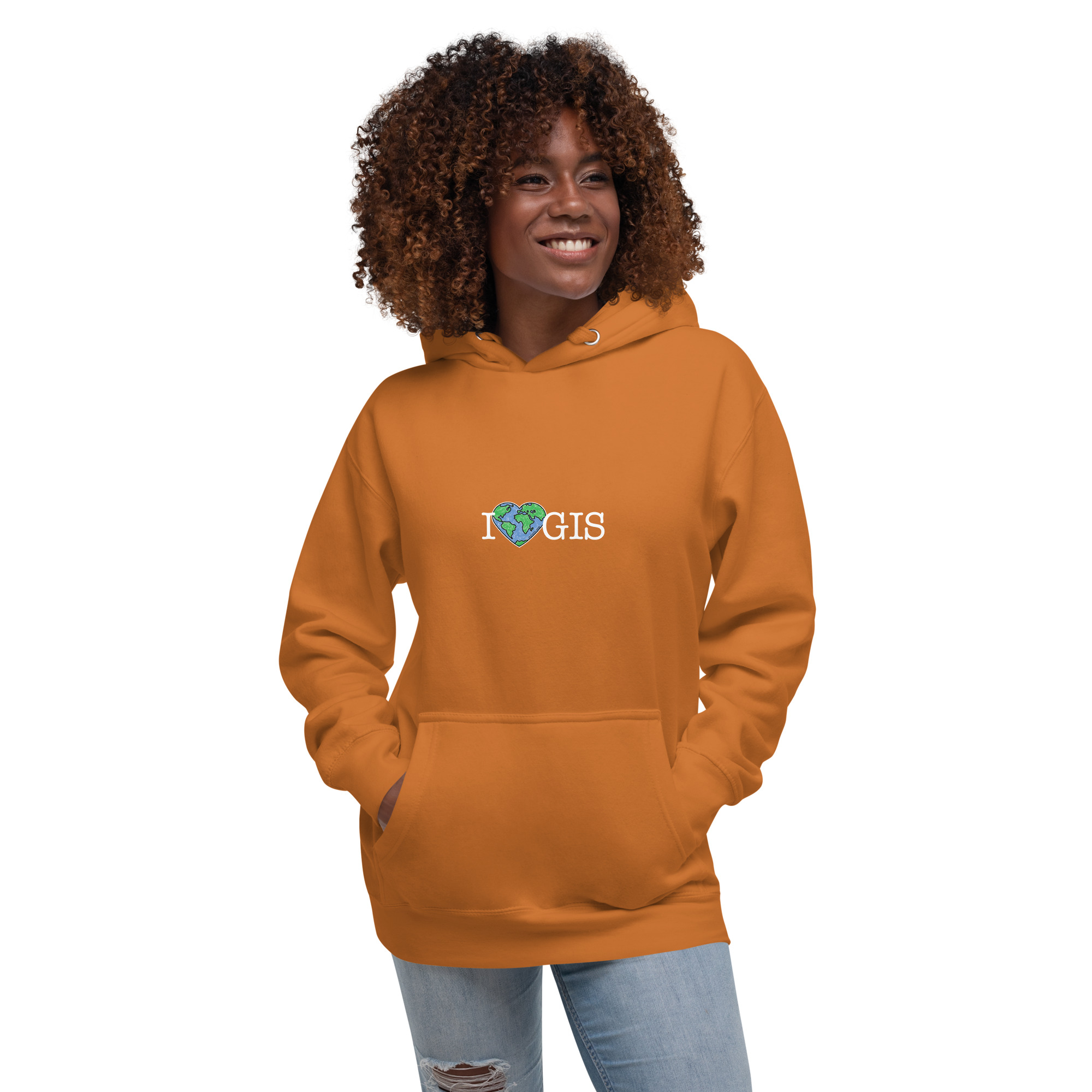 I Love GIS Unisex Hoodie (White Text) - Image 21