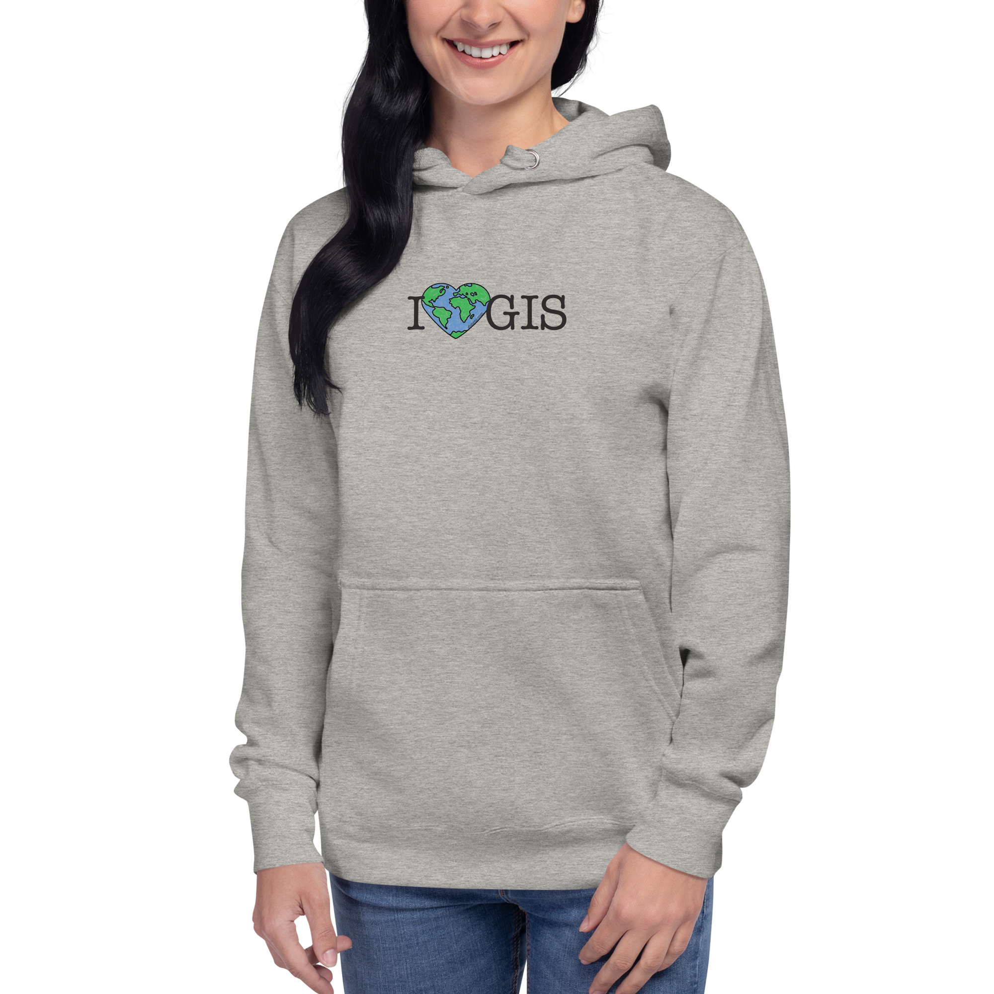 I Love GIS Unisex Hoodie (Black Text) - Image 5
