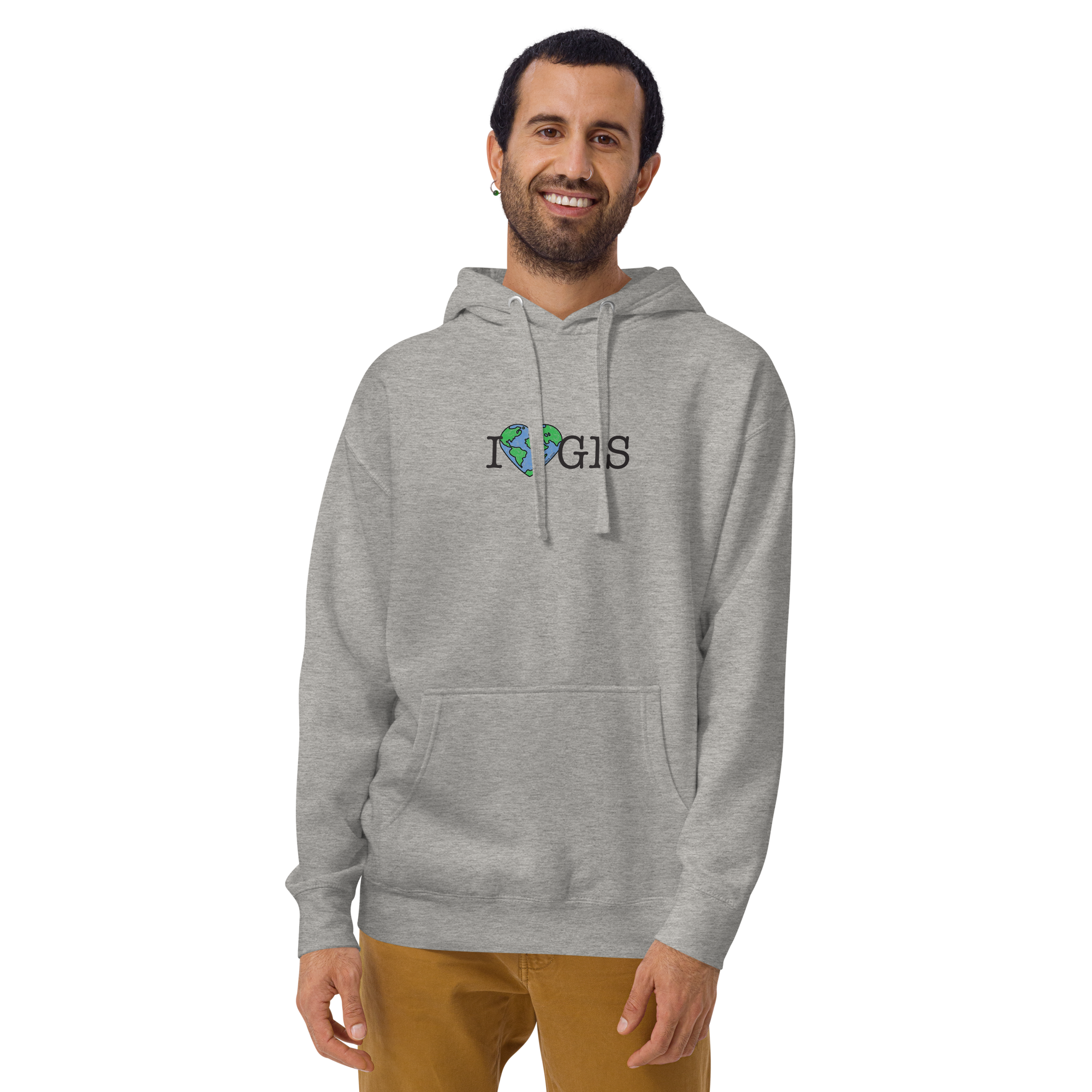 I Love GIS Unisex Hoodie (Black Text) - Image 3