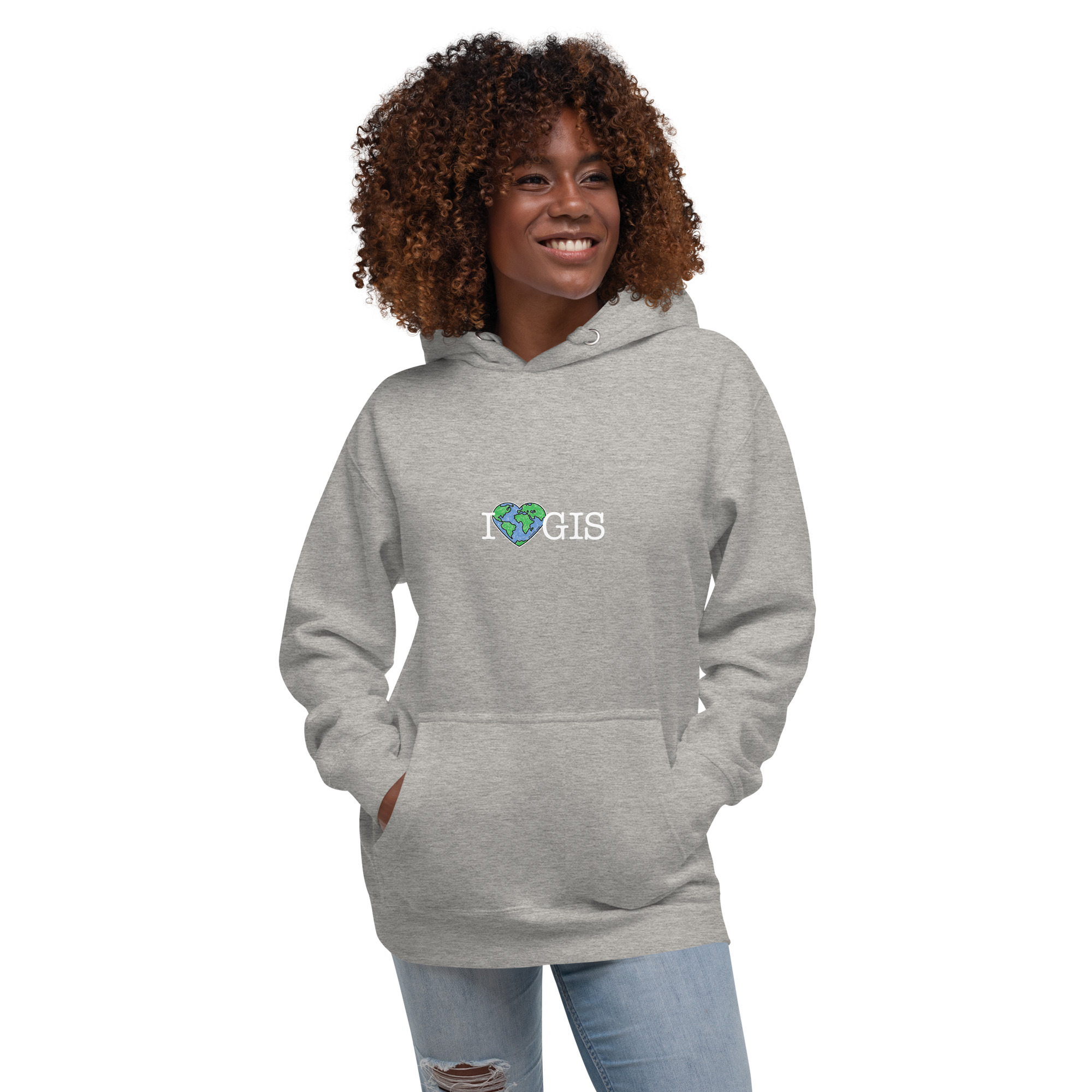 I Love GIS Unisex Hoodie (White Text) - Image 31