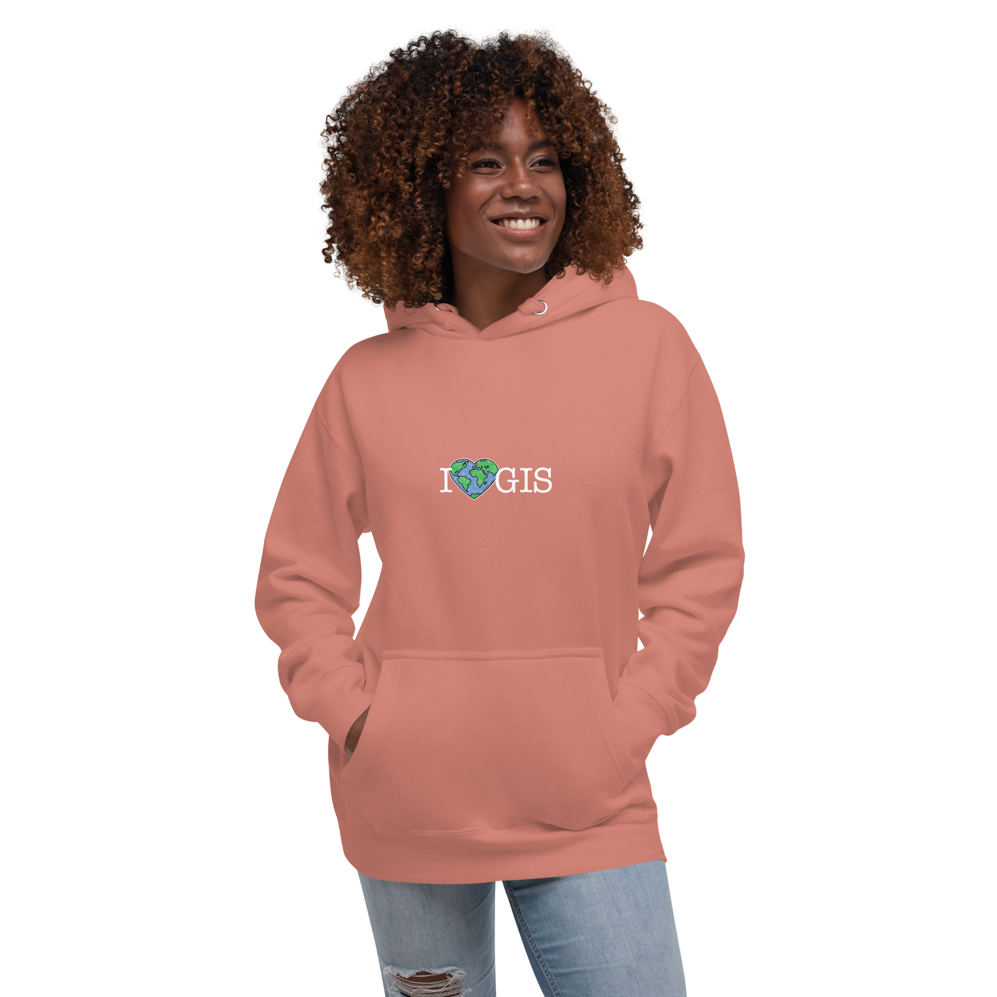 I Love GIS Unisex Hoodie (White Text) - Image 23