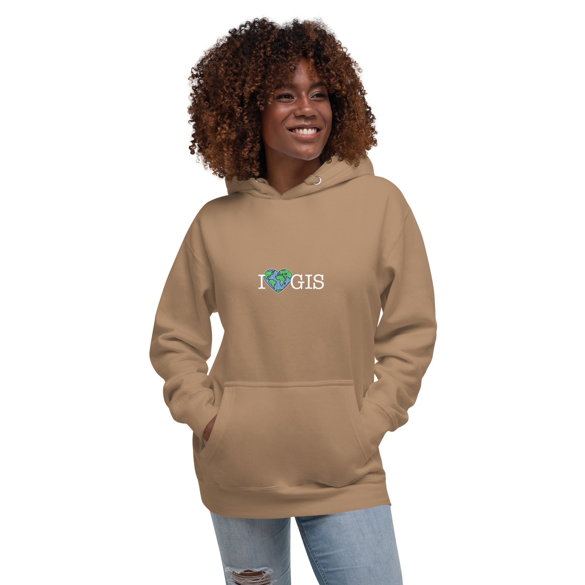 I Love GIS Unisex Hoodie (White Text) - Image 25