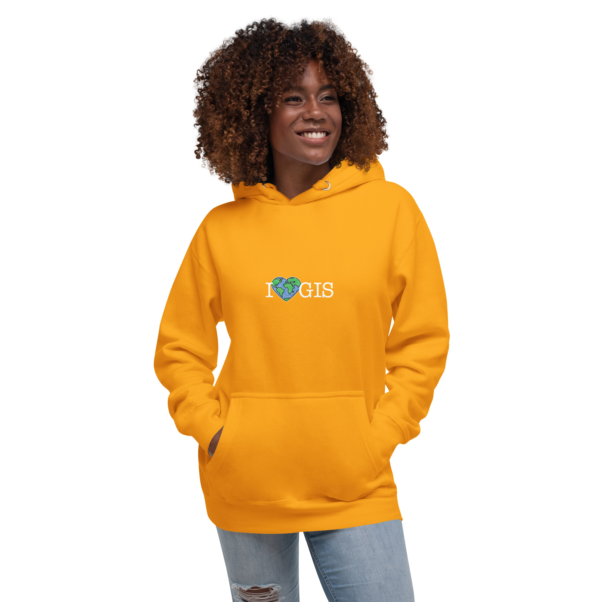 I Love GIS Unisex Hoodie (White Text) - Image 29