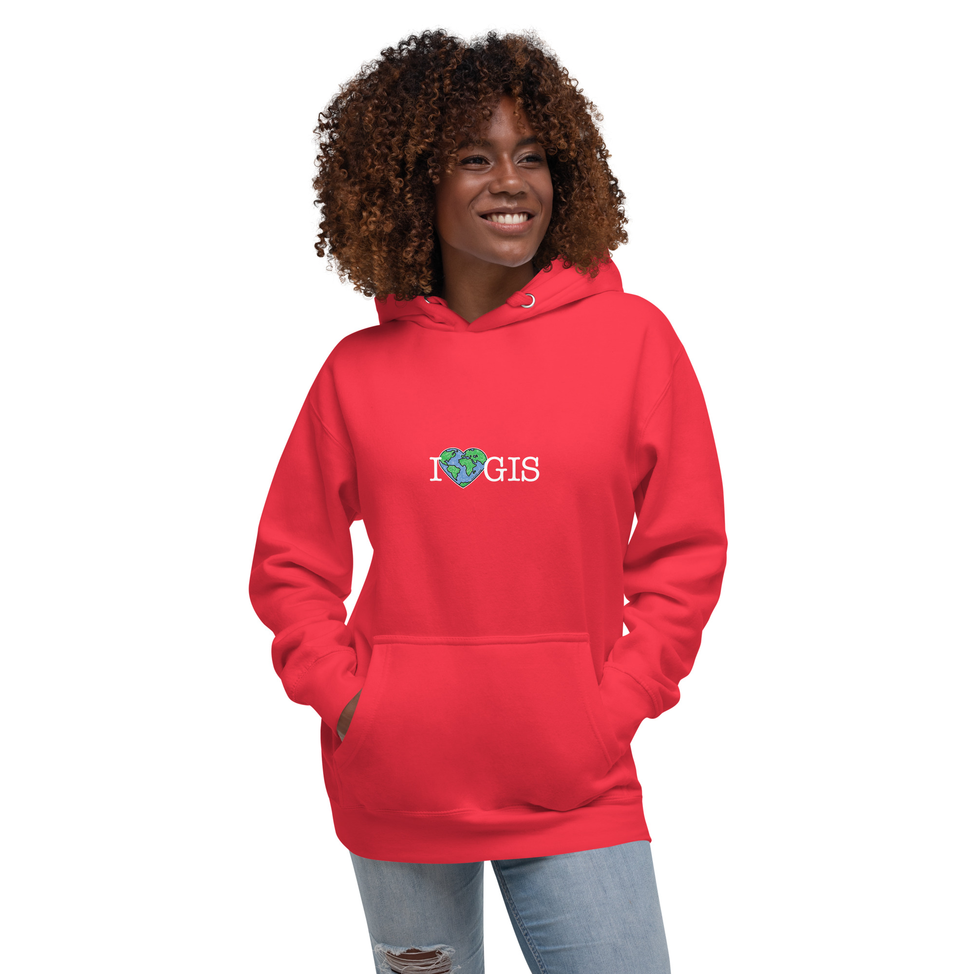 I Love GIS Unisex Hoodie (White Text) - Image 19