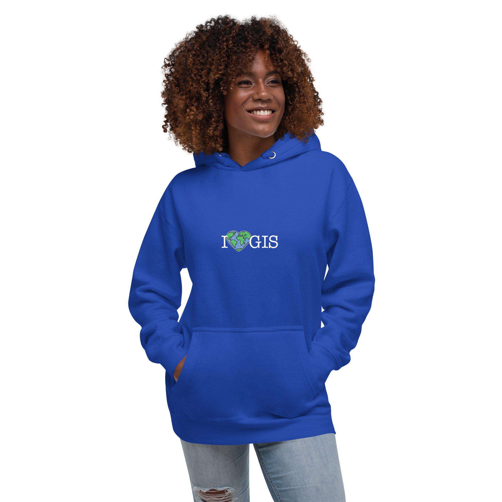 I Love GIS Unisex Hoodie (White Text) - Image 11