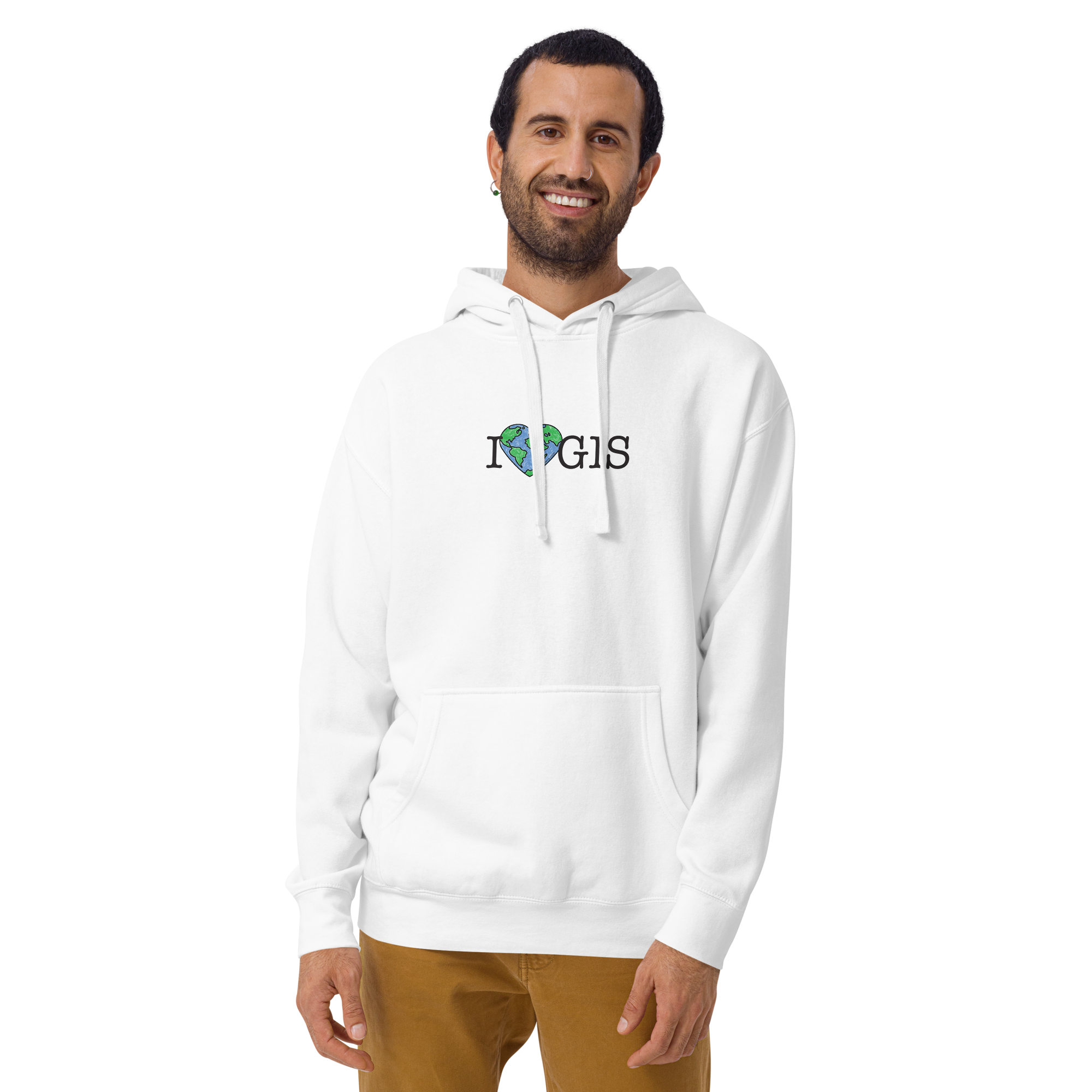I Love GIS Unisex Hoodie (Black Text) - Image 4