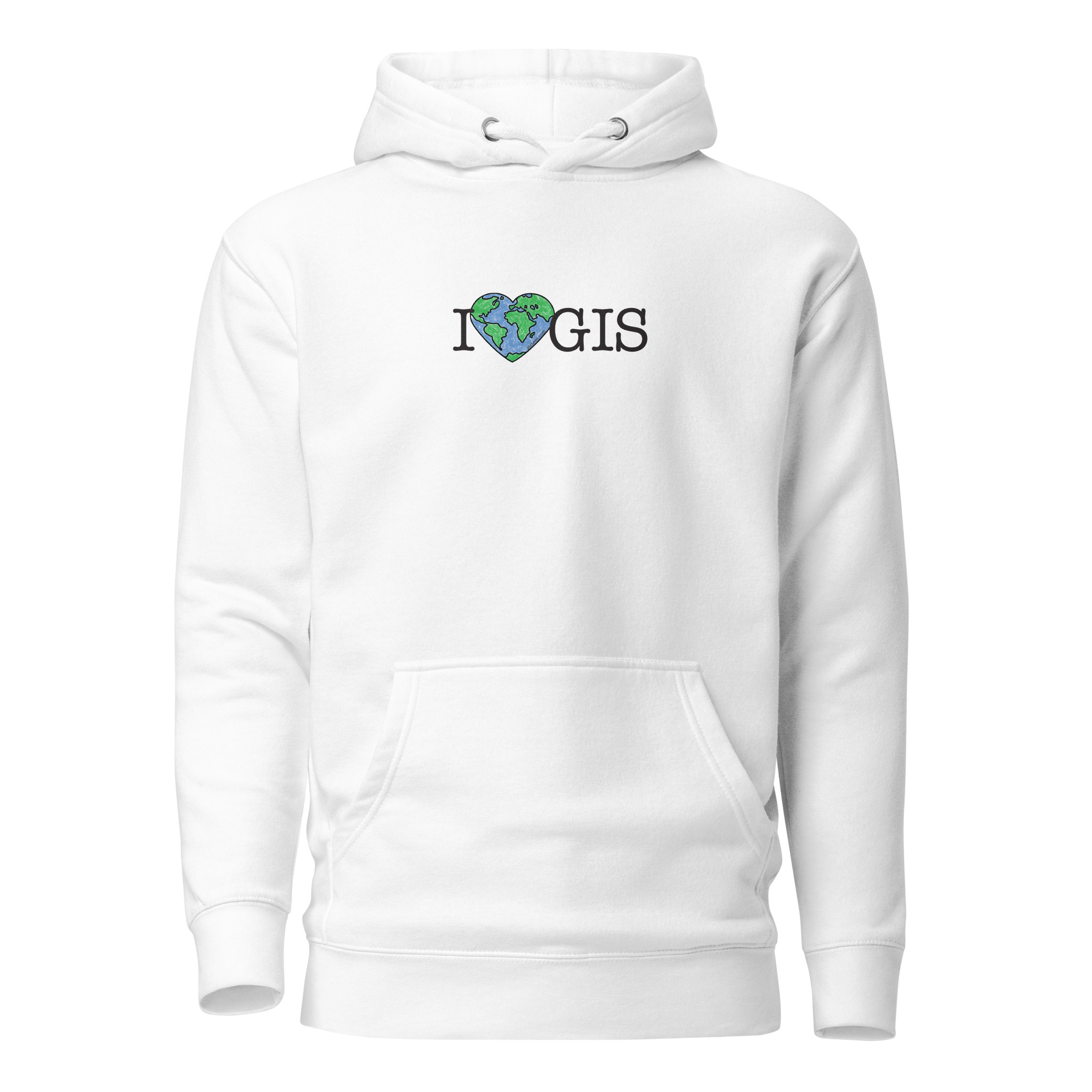 I Love GIS Unisex Hoodie (Black Text) - Image 2